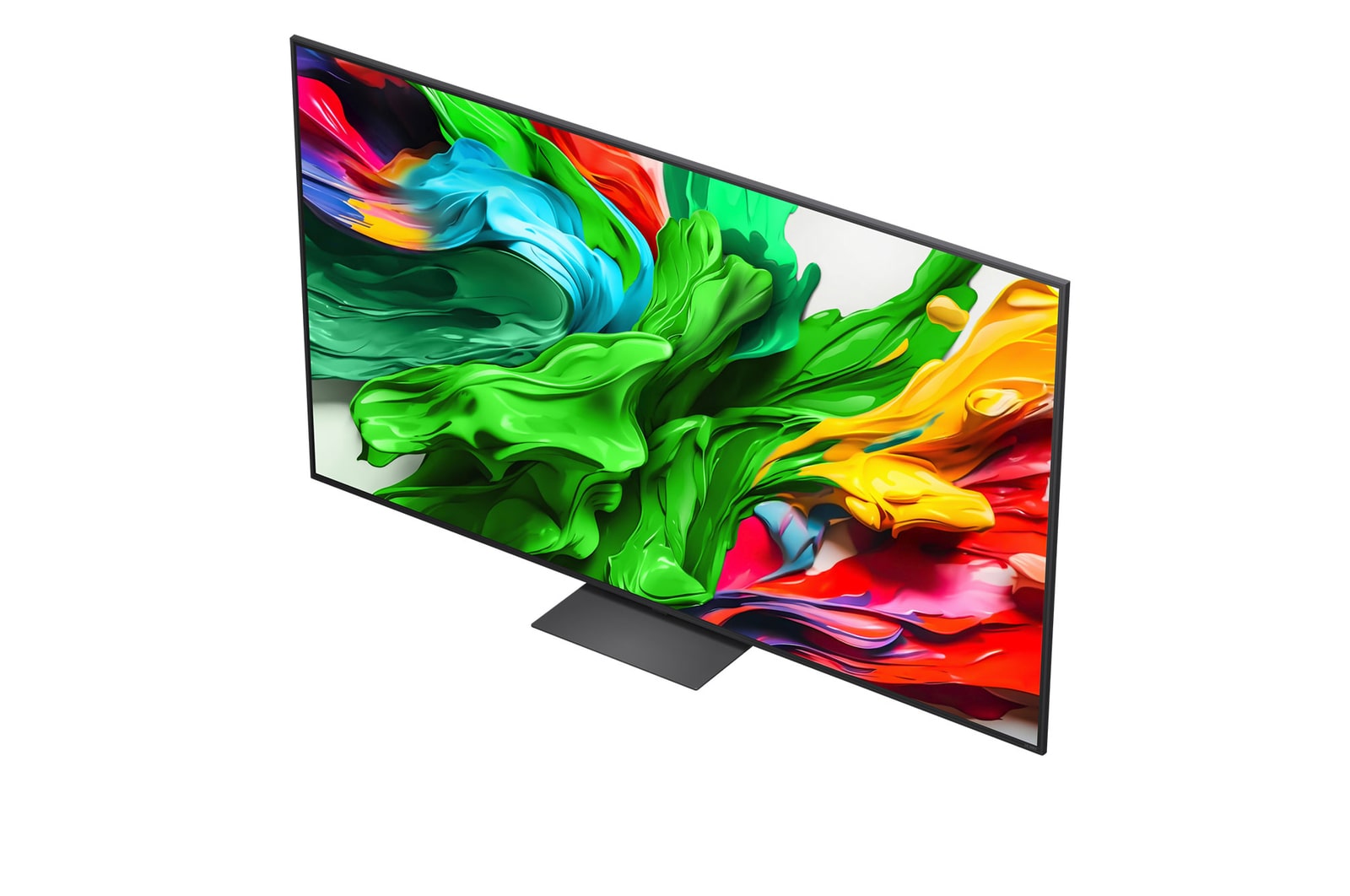 Splashes of paint burst from the floor up in diverse colors. Intertrek certification for 100% Color Volume to DCI-P3. The title talks about LG’s new and unique wide color gamut technology that allows you to see vivid color on your screen.
