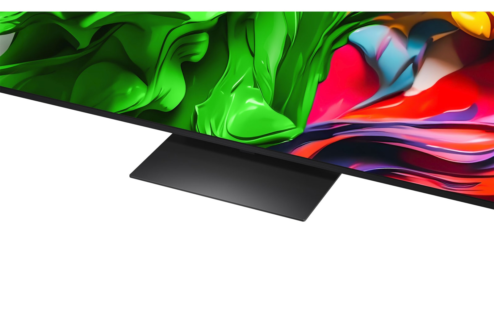 3D holographic flower in many different shades and hues against a black background. The definition and detail of the flower shows off QNED MiniLED's capability to produce visuals with exceptional color, brightness, and contrast. The title talks about how MiniLED and enhances clarity and provides exceptional contrast.