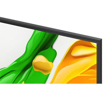 Parrot on a tree branch in vivid color. The title talks about how LG Al Picture Pro made impressive visual enhancements to the scene's resolution, brightness, depth, and clarity.