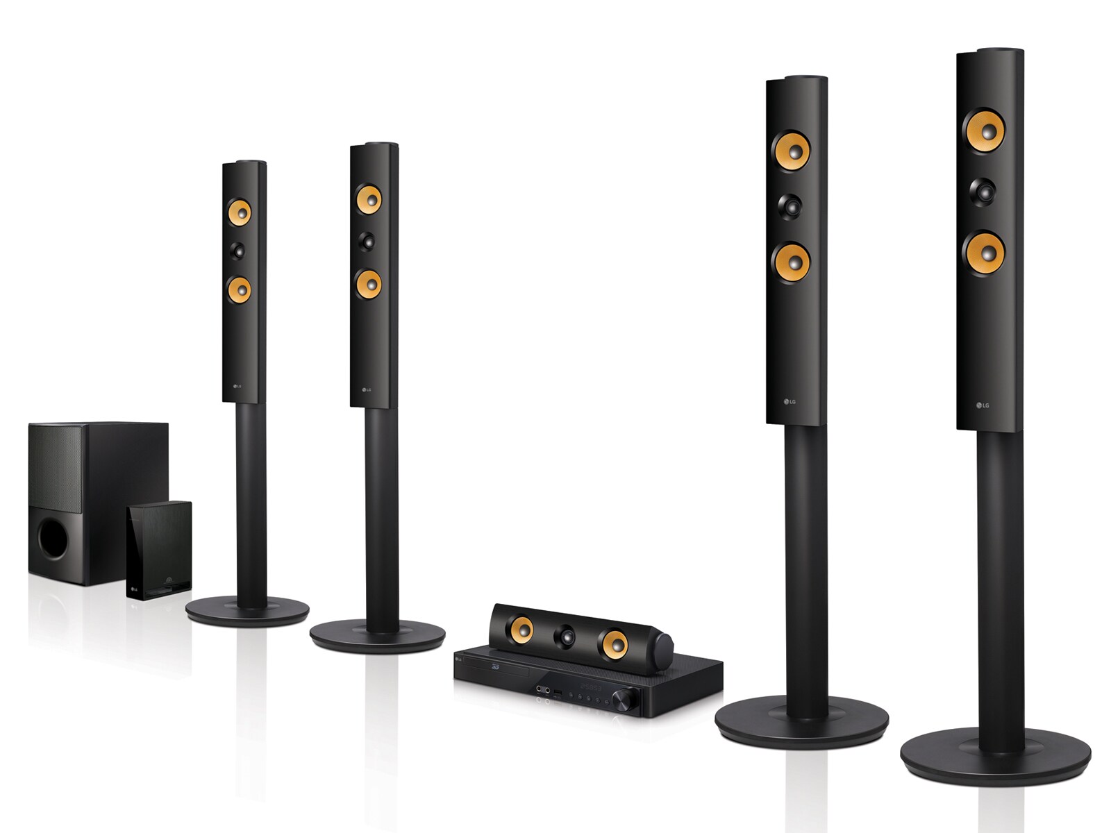 Vue avant de 5.1ch Smart Home Cinema Système de home cinema 3D Blu-ray™ / DVD  LHB755W