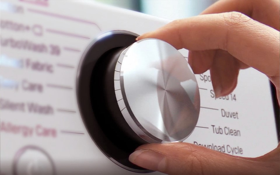 Turn the dial to choose LG washing machine programs.