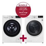 Vue avant de Lave-linge avec 8Kg de capacité F4WV708P1E &amp; Sèche-linge (8 kg, EEK A&#43;&#43;&#43;) avec technologie de pompe à chaleur Dual Inverter RT80V9 F4WV708P1E.RT80VCH