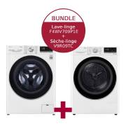 Vue avant de Lave-linge | 9 kg | Classe d'efficacité énergétique A | AI DD® | Steam | TurboWash® 360 + Sèche-linge avec technologie de pompe à chaleur Dual Inverter & porte vitrée de sécurité | Condenseur autonettoyant automatique | Capacité de 9 kg F4WV709P1E.V9R09CH