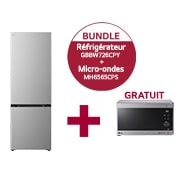 Vue avant de Réfrigérateur-congélateur entièrement intégré (C, 465L, 203cm de hauteur, 69,7cm de largeur) avec compresseur Smart Inverter® de 191kWh/an | GBBW726CPY + Micro-ondes avec technologie Smart Inverter, gril à quartz et capacité de 25 litres et technologie I-Wave | MH6565CPS GBBW726CPY.CPSCH