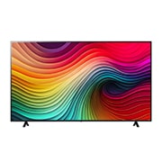 Front view of LG NanoCell TV, NANO80 with text of LG NanoCell, 2024, and webOS Re:New Program logo on screen