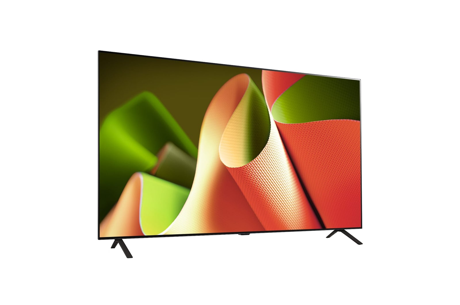 Slightly-angled left-facing side view of LG OLED TV, OLED B4
