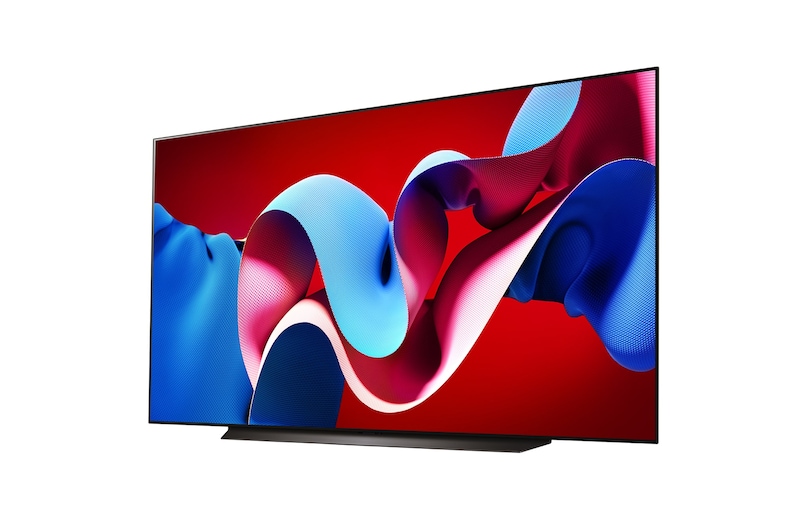 Left-facing side view of LG OLED evo TV, OLED C4