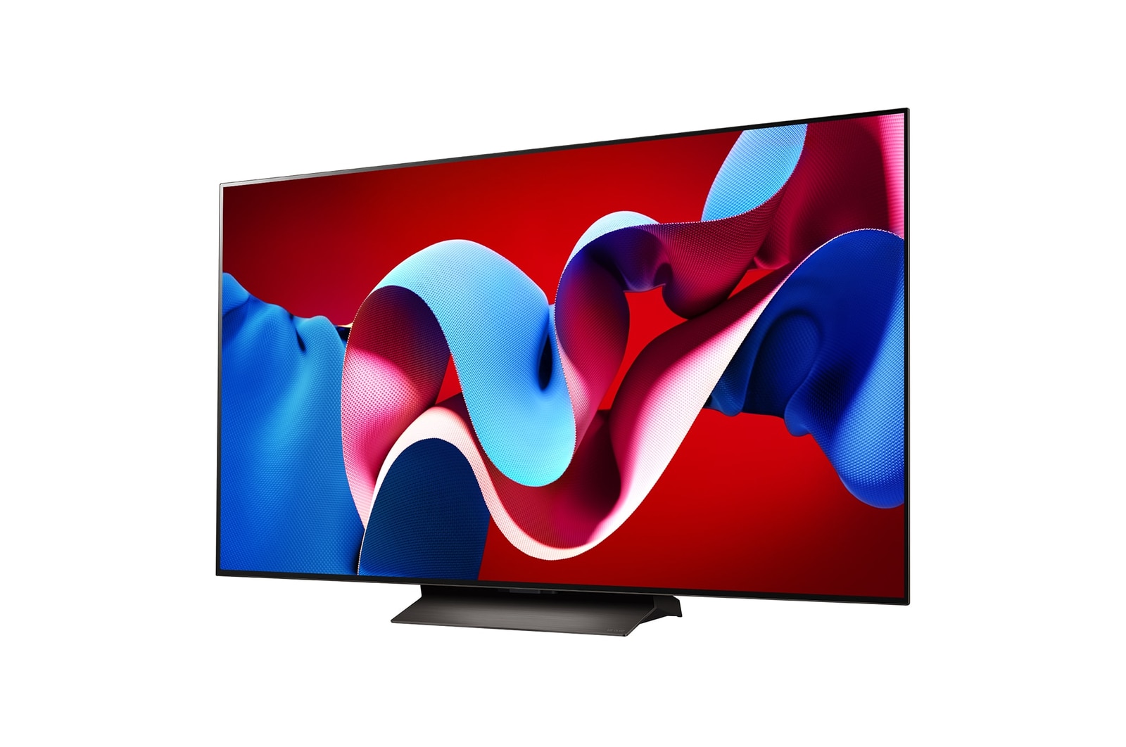 Side view of LG OLED evo TV, OLED C4 attached to the wall with the Synergy Bracket
