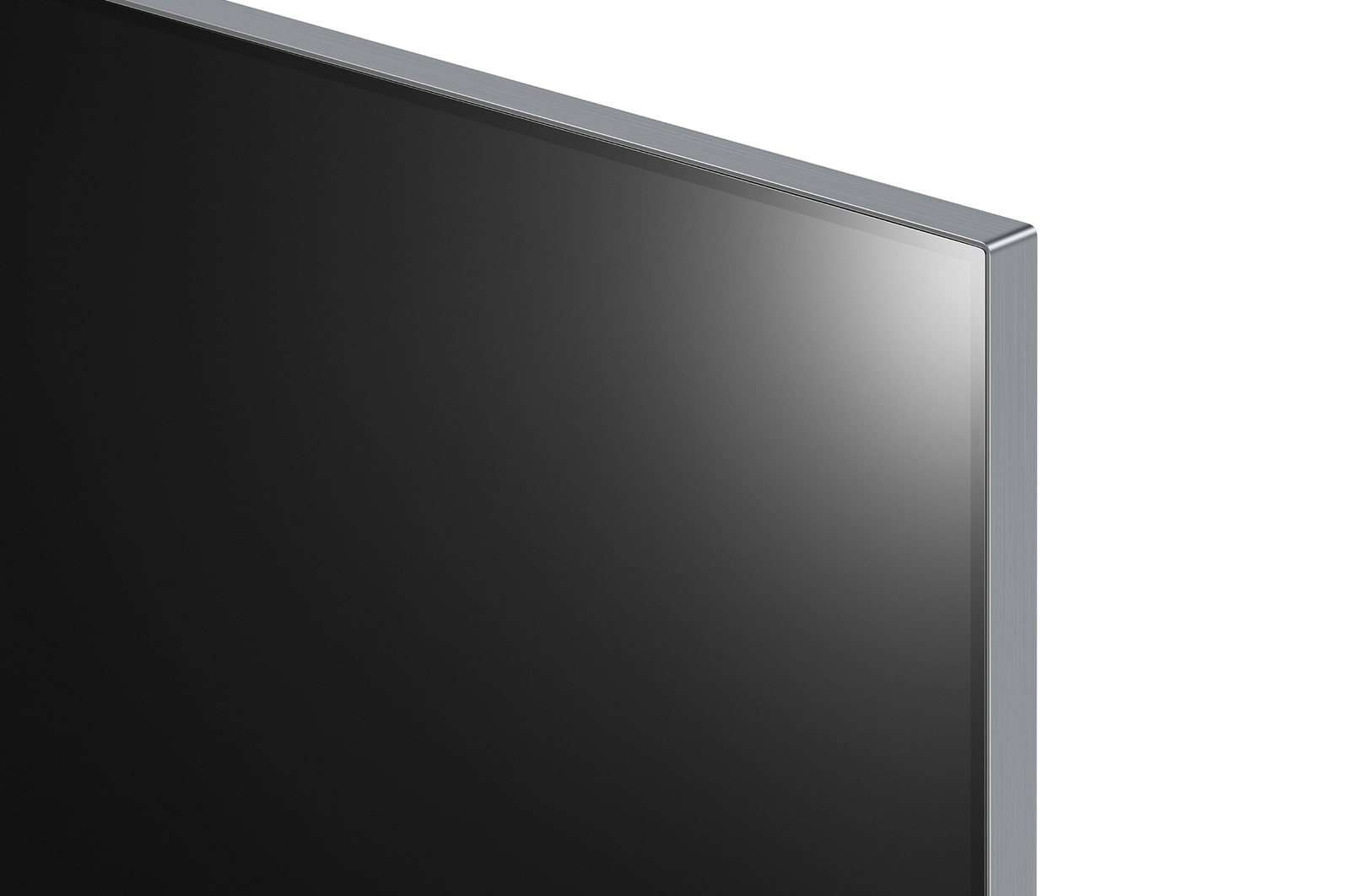 Imagen de primer plano del televisor LG OLED evo, OLED M4 mostrando el borde superior ultradelgado