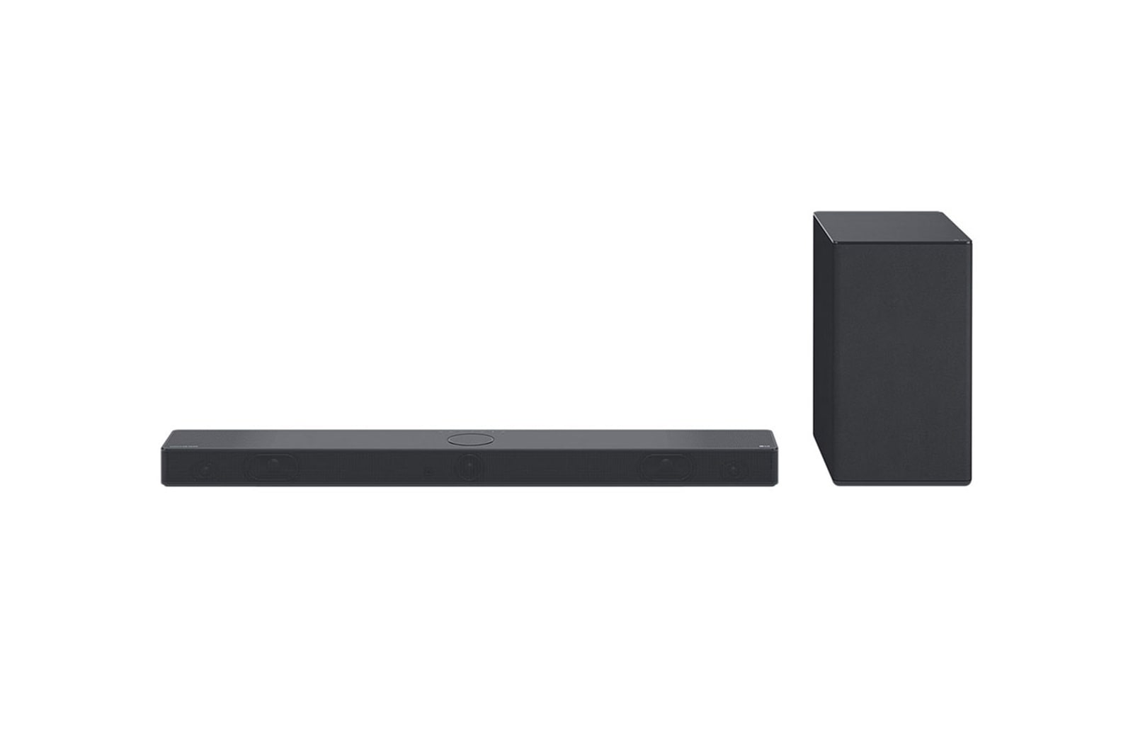 Front view of LG Soundbar and subwoofer