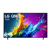 Front view of LG QNED TV, QNED90 with text of LG QNED MiniLED, 2024.