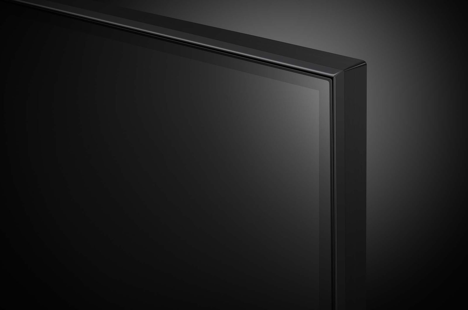 Close-up of the top edge of LG QNED TV, QNED90