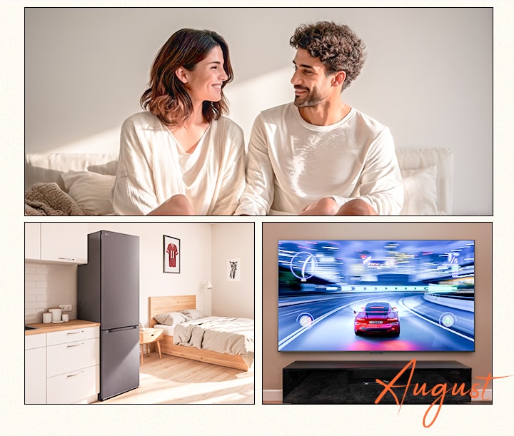 Imagen principal con una pareja y productos de LG