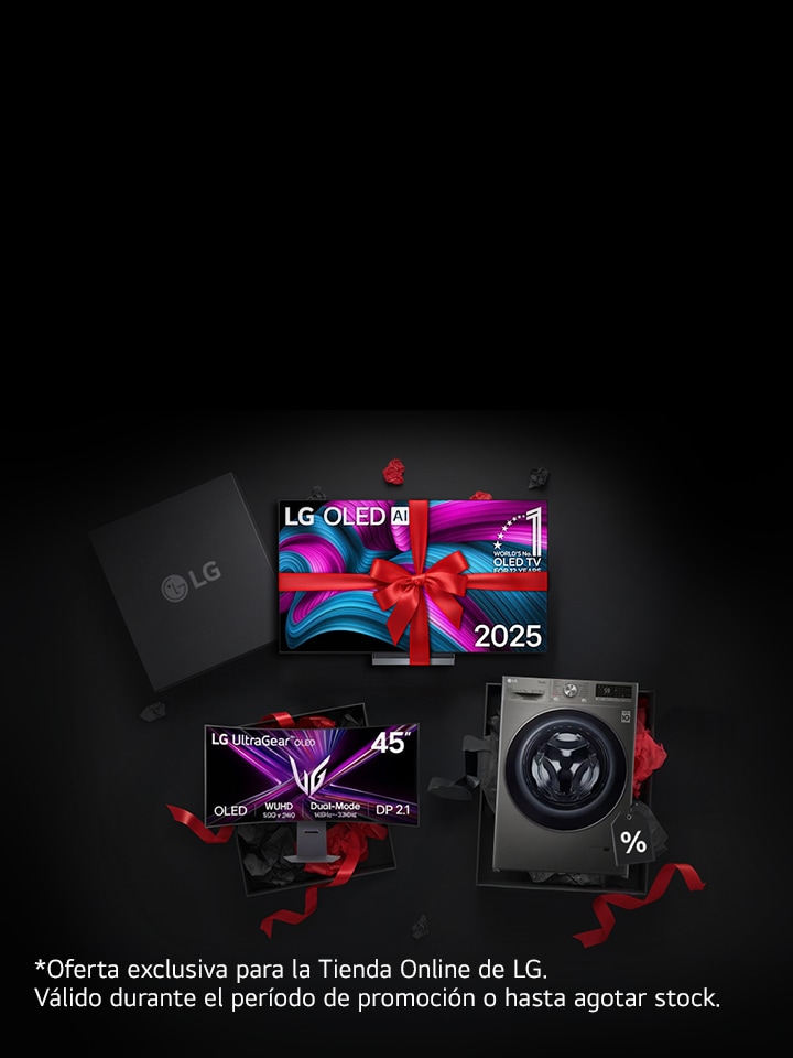 Imagen de una persona con electrodomésticos LG