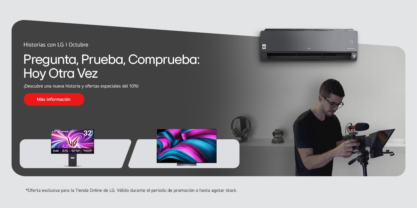 Imagen de una persona con electrodomésticos LG