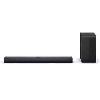 Front view of LG Soundbar S70TY and subwoofer