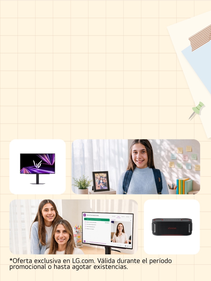 Visual clave de estilo de vida que muestra rutinas diarias en casa con electrodomésticos LG	 *Oferta exclusiva en LG.com. Válida durante el período promocional o hasta agotar existencias.