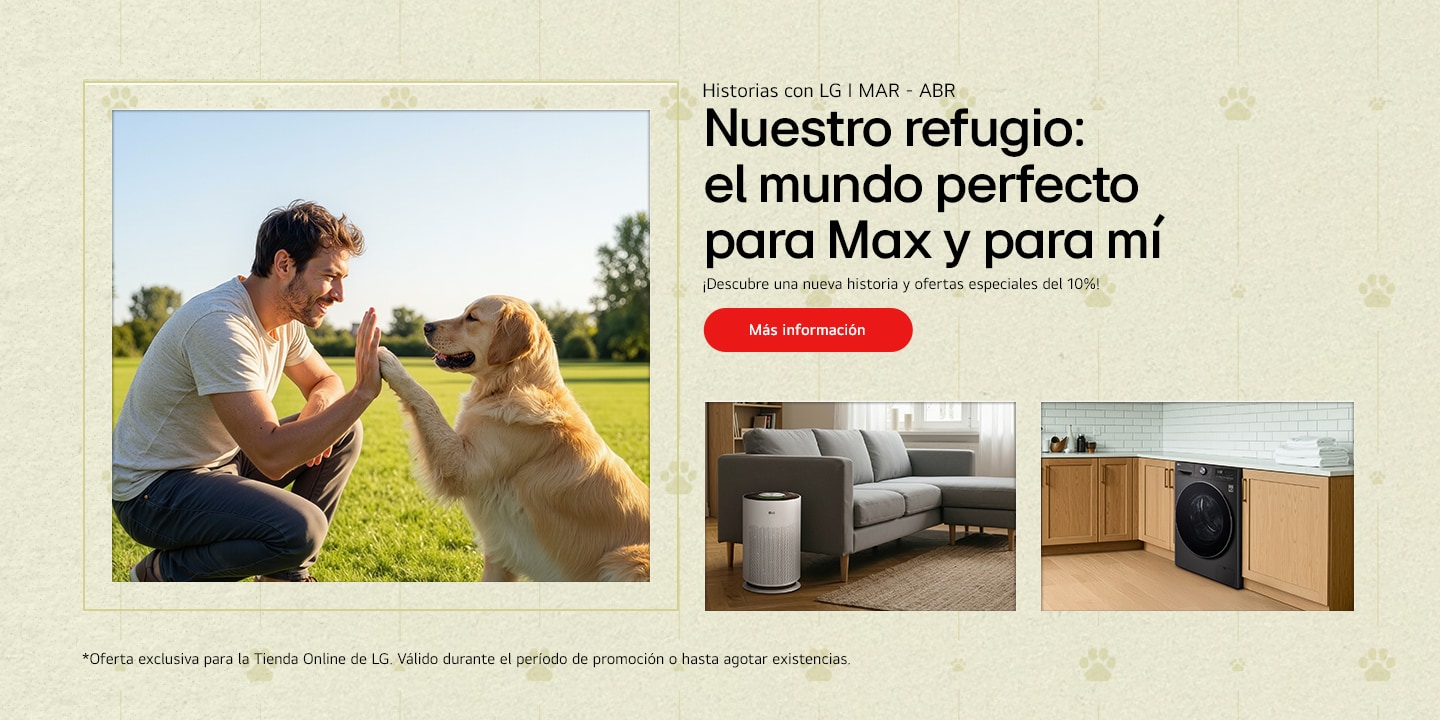 Visual clave de estilo de vida que muestra rutinas diarias en casa con electrodomésticos LG