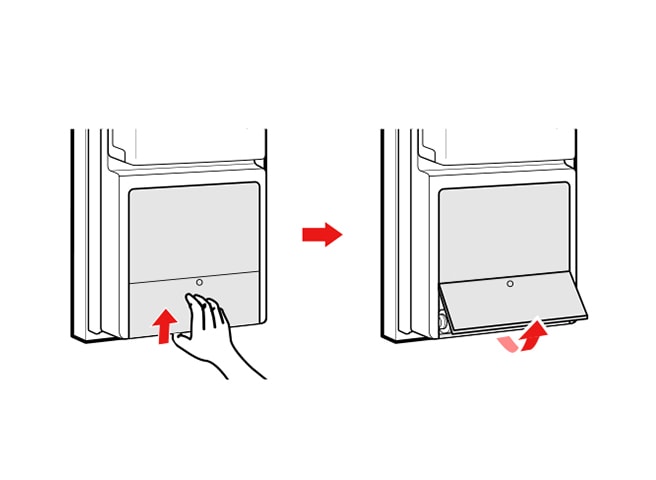 Open the water filter cover