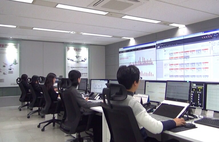 People working in the control room