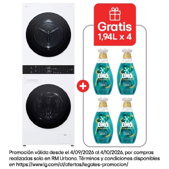 Vista frontal de WashTower™ Lavadora Secadora 14Kg/10Kg AIDD™ WK14WS6R