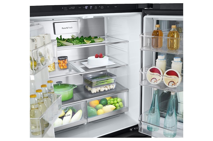 Drawer view with food