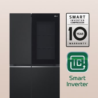 Refrigerador LG side by side con registro inversor inteligente.