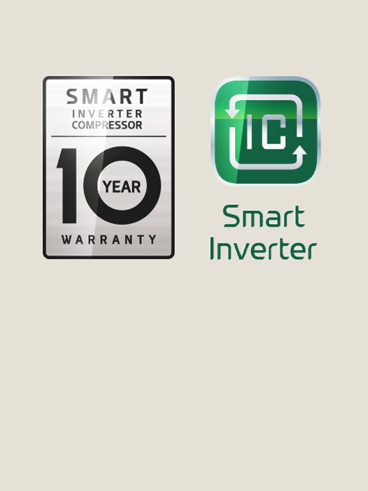 La imagen del compresor smart inverter 10 años de garantía.