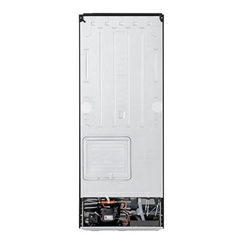 Back view of 217L Top Freezer Refrigerator Essence Matte Black with LinearCooling and Deodorizer.