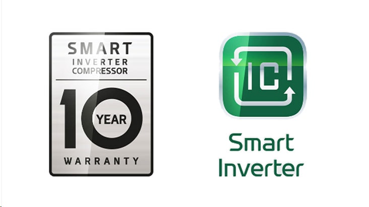 Imagen del compresor con inversor inteligente con 10 años de garantía.