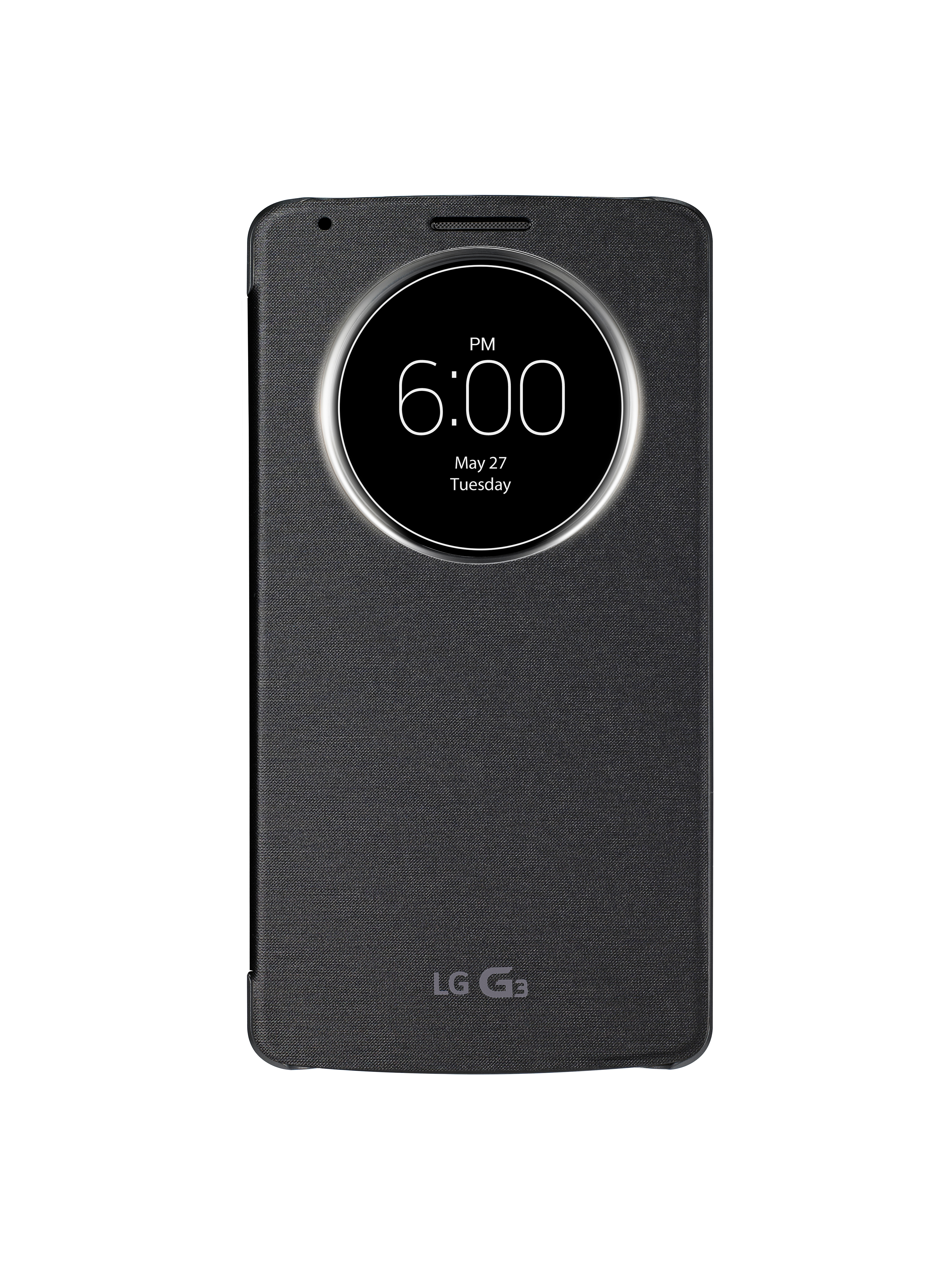 Vista frontal de Funda Quick Circle Negra para LG G3 CCF-345G