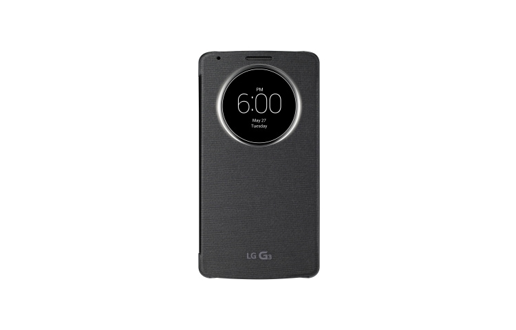 Vista frontal de Funda Quick Circle Negra para LG G3 CCF-345G