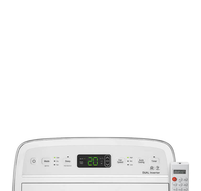 Pantalla LED, panel simple, ajustes de temperatura y velocidad, control remoto completo desde cualquier lugar.