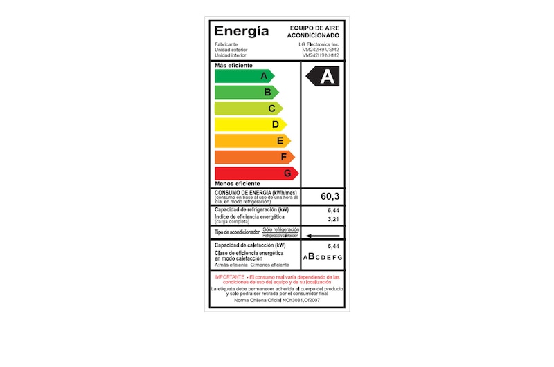 LG Aire Acondicionado Split, DUALCOOL Inverter 24,000 BTU, Frío y Calor, VM242H9.SSM2