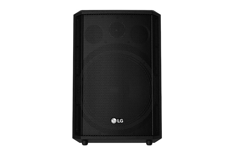 Vista frontal de Torre de sonido LG XBOOM RM2, 80 W de potencia, portátil, orificio para trípode RM2