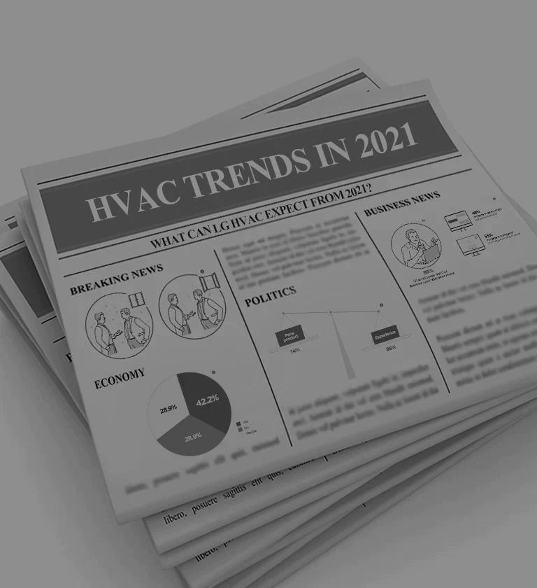 The piles of newspapers and the main article tells the trends of hvac in 2021.