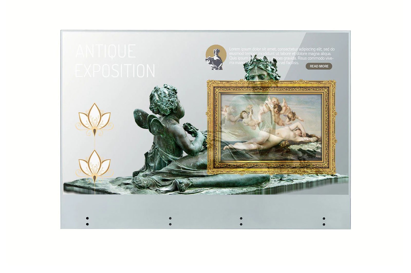 Vista frontal de Pantalla OLED Transparente Táctil 55EW5TF-A