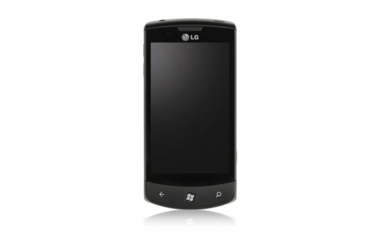 Vista frontal de Windows Phone 7 E900