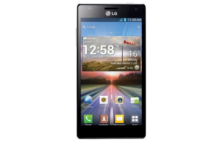 Vista frontal de Optimus 4X HD - Pantalla True HD IPS Tecnología exclusiva de LG LG Optimus 4X HD P880
