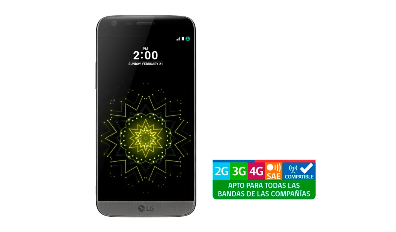 Vista frontal de LG G5 SE Titan – El Primer Smartphone Modular del Mundo G5 Titan