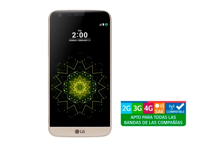 Vista frontal de LG G5 SE Gold – El Primer Smartphone Modular del Mundo G5 Gold