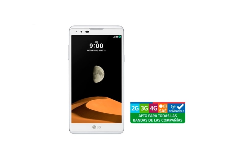 Vista frontal de LG X Max White con pantalla de 5,5&#39;&#39; y cámara principal de 13MP con Auto-Focus LG X Max - White