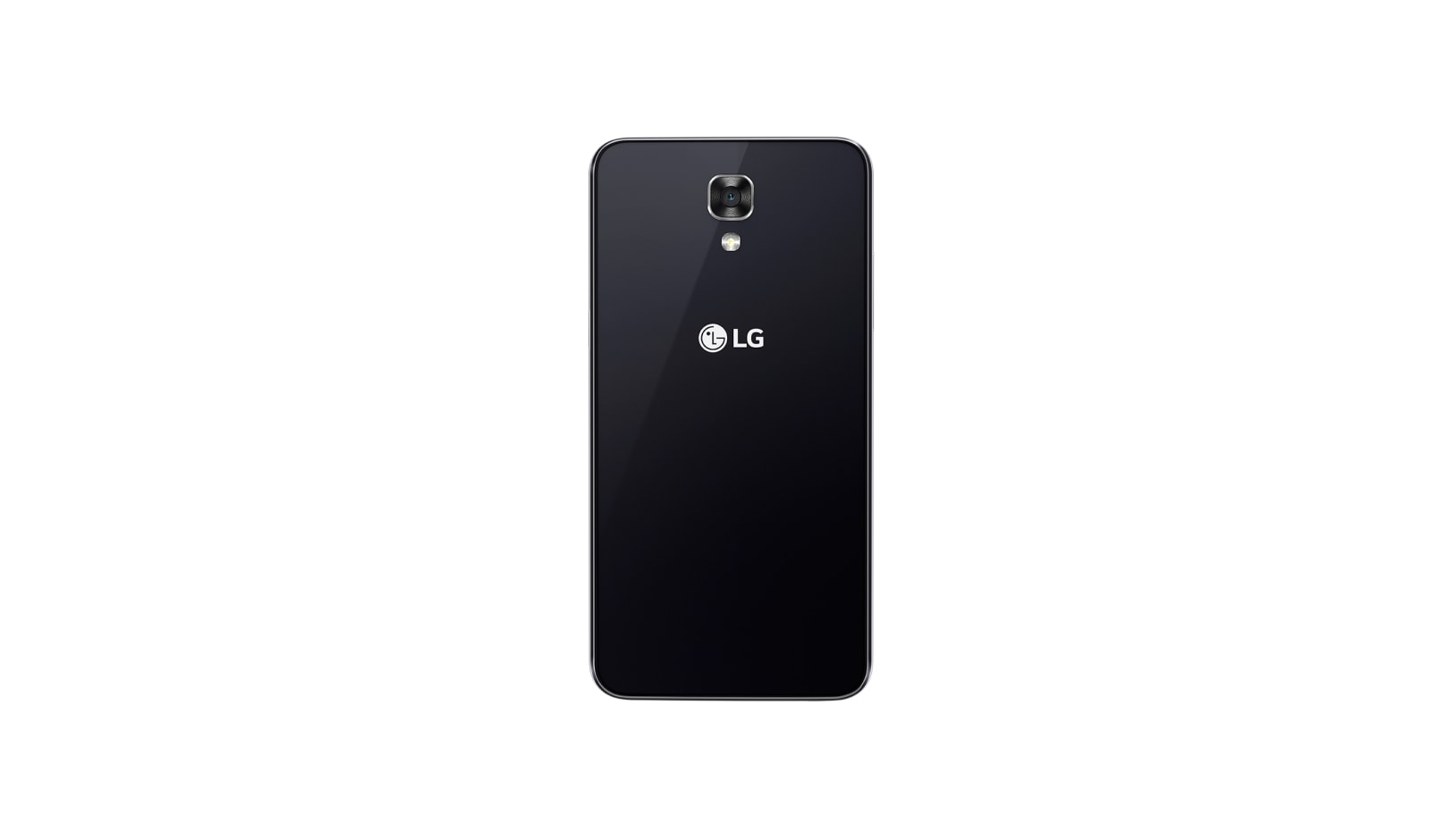 Vista frontal de LG X Screen Lte Black con pantalla principal de 4.93&#39;&#39; y cámara principal de 13MP X Screen Lte Black