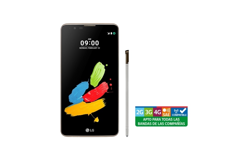 Vista frontal de LG Stylus 2 Plus Titan con pantalla 5,7&#39;&#39; y cámara principal de 16MP LG Stylus 2 Plus (Titan)