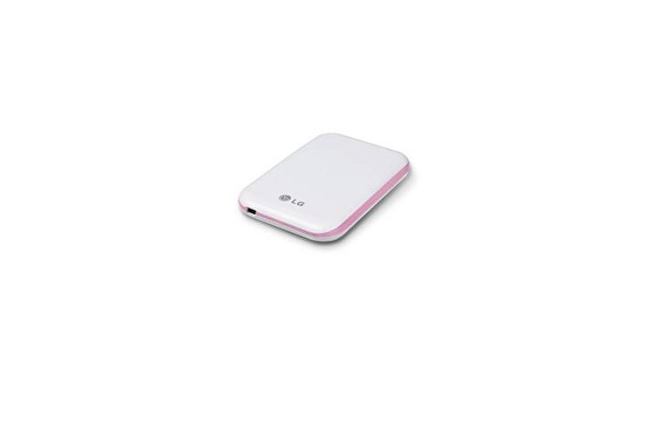 Vista frontal de Disco Duro Mini Blanco con Rosado 500GB HXD5U50PWP
