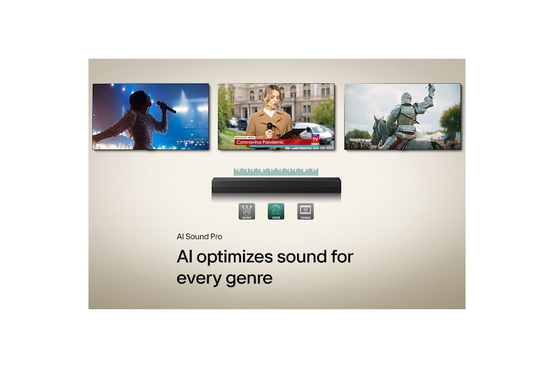 Tarjeta USP: AI Sound Pro optimiza el sonido para cada género.