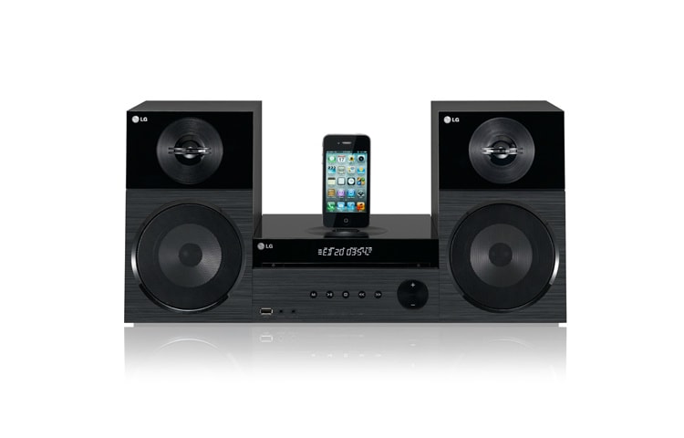 Vista frontal de Este Microcomponente LG XBOOM es ideal para complementar tu estilo de vida donde conveniencia es la clave. La técnología integrada al sonido, Reproducción de MP3 son solamente algunos detalles de ese Microcomponente. CM2520