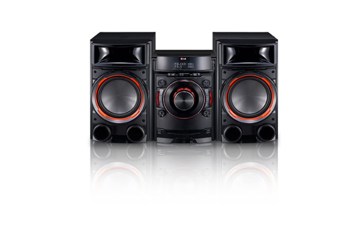 Vista frontal de Minicomponente LG XBOOM con 800W RMS de Potencia, 2.0 canales. Bluetooth incorporado.\t\t\t\t CM8330