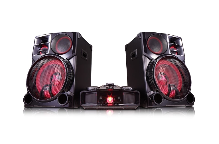 Vista frontal de LG XBOOM Potencia tu fiesta con 4800W CM9960