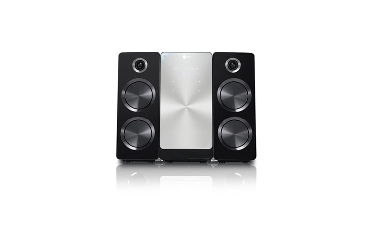 Vista frontal de Microcomponente DVD de 160W potencia con iPod Docking FB166